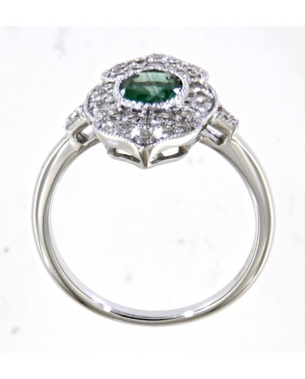 OVAL EMERALD DIAMOND RING (TR4689)