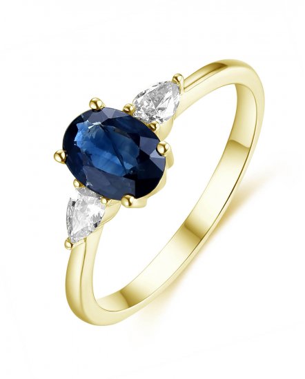 OVAL SAPPHIRE DIAMOND RING (TR4694)