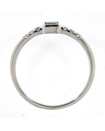 PRINCESS CUT EMERALD DIAMOND RING (TR4698)