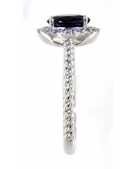 OVAL SAPPHIRE DIAMOND RING (TR4707)