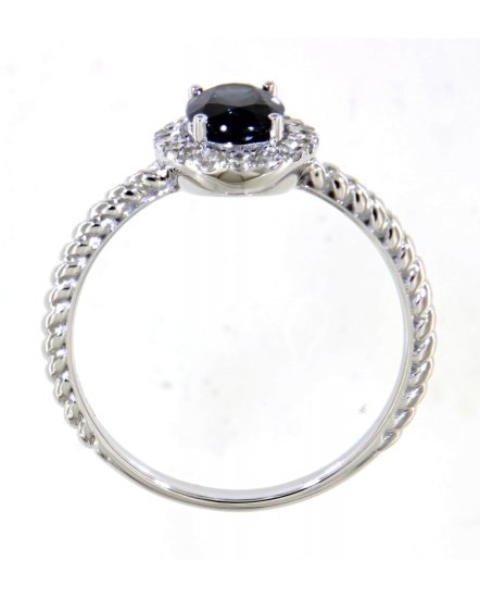 OVAL SAPPHIRE DIAMOND RING (TR4707)