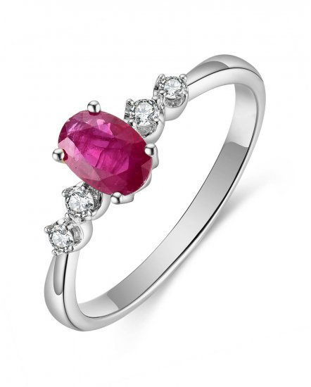 OVAL RUBY DIAMOND RING (TR4708)