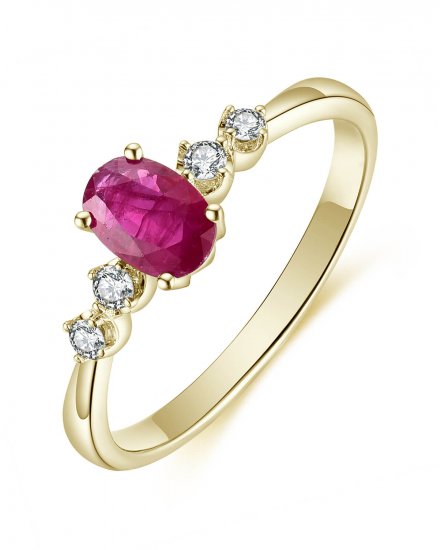 OVAL RUBY DIAMOND RING (TR4708)