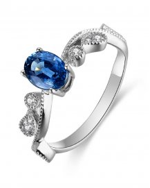 OVAL COLORED STONE DIAMOND RING (TR4709)