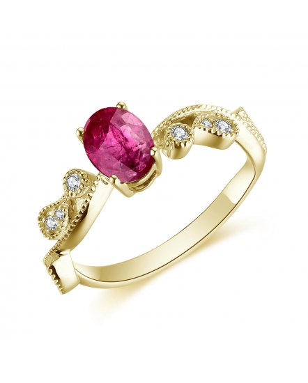 OVAL COLORED STONE DIAMOND RING (TR4709)