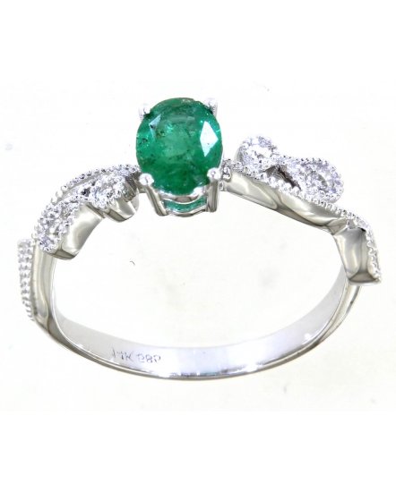 OVAL COLORED STONE DIAMOND RING (TR4709)