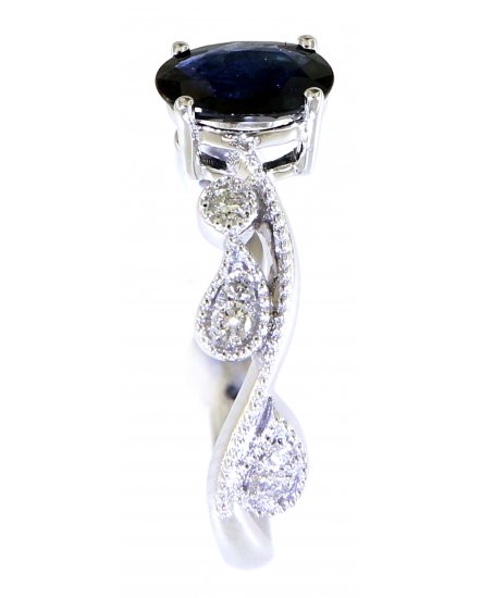 OVAL COLORED STONE DIAMOND RING (TR4709)