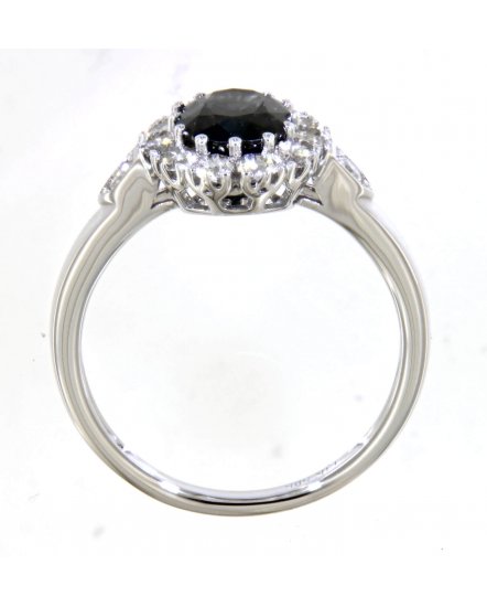 OVAL SAPPHIRE DIAMOND RING (TR4715)