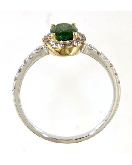 OVAL EMERALD DIAMOND RING (TR4719)