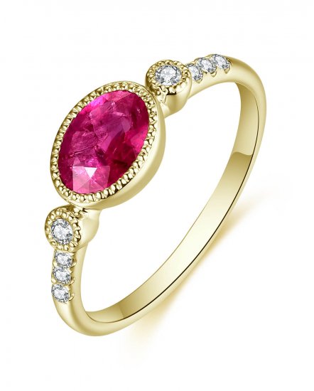 OVAL RUBY DIAMOND RING (TR4744)