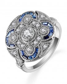 BAGUETTE SAPPHIRE DIAMOND RING (TR4757)