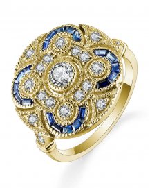 BAGUETTE SAPPHIRE DIAMOND RING (TR4757)