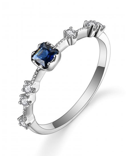 PRINCESS CUT SAPPHIRE DIAMOND RING (TR4762)