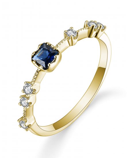 PRINCESS CUT SAPPHIRE DIAMOND RING (TR4762)