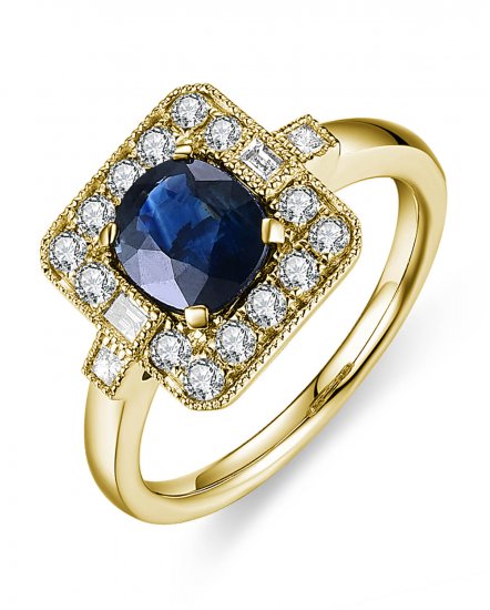 OVAL SAPPHIRE DIAMOND RING (TR4763)