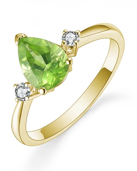 PEAR PERIDOT DIAMOND RING (TR4787)