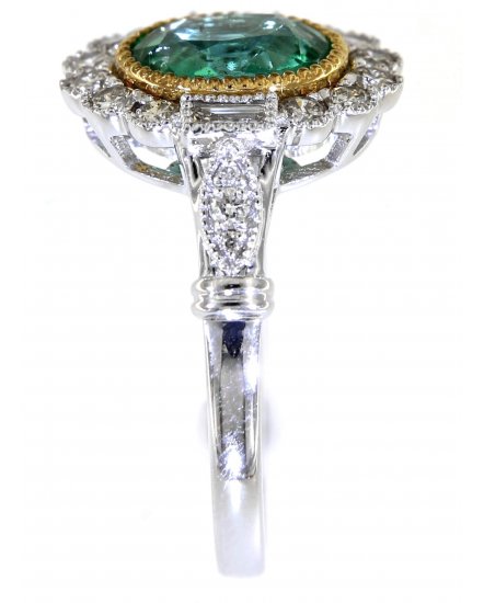 OVAL EMERALD DIAMOND RING (TR4824)