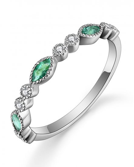 MARQUISE EMERALD DIAMOND BAND (TR4829)