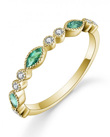 MARQUISE EMERALD DIAMOND BAND (TR4829)