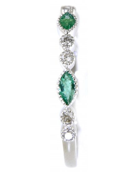 MARQUISE EMERALD DIAMOND BAND (TR4829)