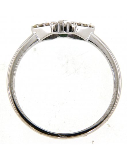 PRINCESS CUT EMERALD DIAMOND RING (TR4874)