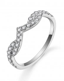 V SHAPE CURVED DIAMOND WEDDING BAND (TR4904)