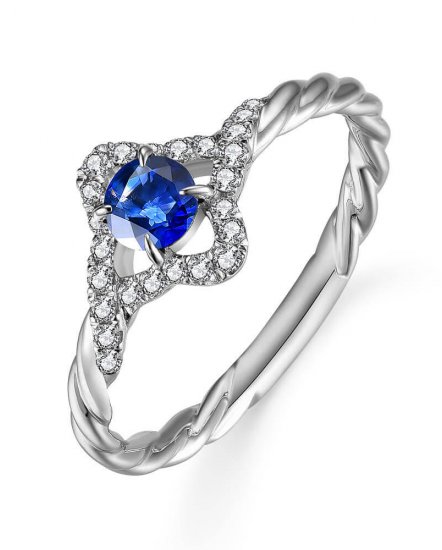 CLOVER STYLE SAPPHIRE DIAMOND RING (TR4911)