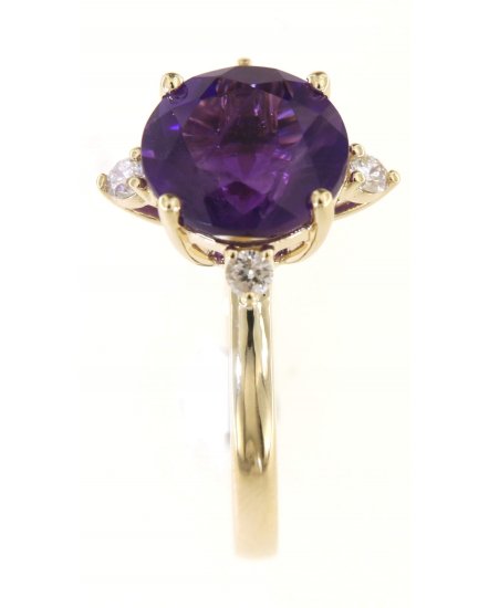 ROUND AMETHYST DIAMOND RING (TR4956)