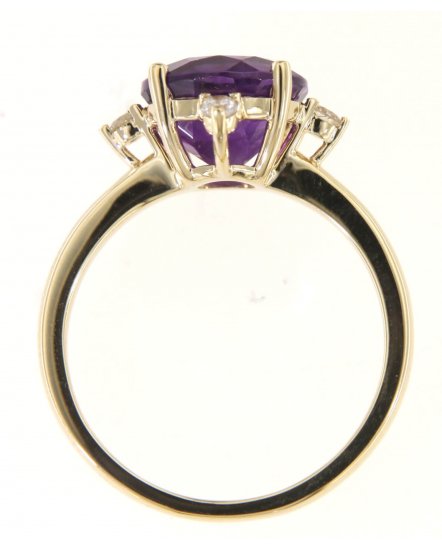 ROUND AMETHYST DIAMOND RING (TR4956)