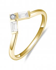 THREE STONE BAGUETTE DIAMOND CURVED BAND (TR4962)