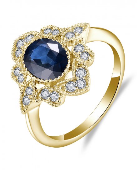 OVAL SAPPHIRE DIAMOND RING (TR4963)