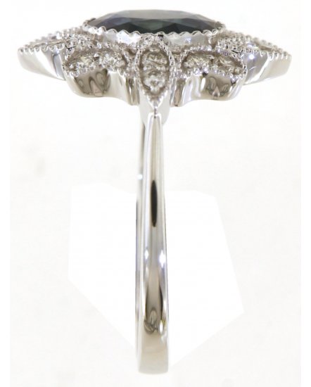 OVAL SAPPHIRE DIAMOND RING (TR4963)