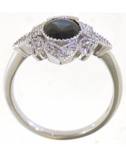 OVAL SAPPHIRE DIAMOND RING (TR4963)