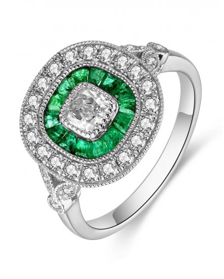 EMERALD DIAMOND RING (TR4976)