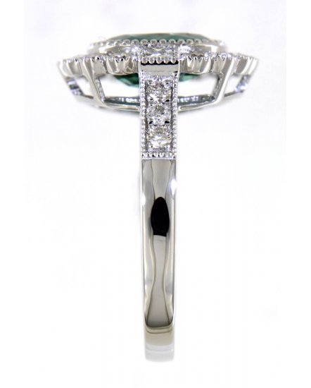 OVAL EMERALD DIAMOND RING (TR4978)