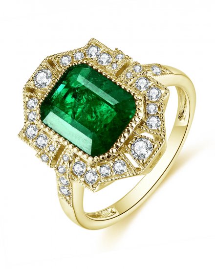 EMERALD CUT DIAMOND RING (TR4982)