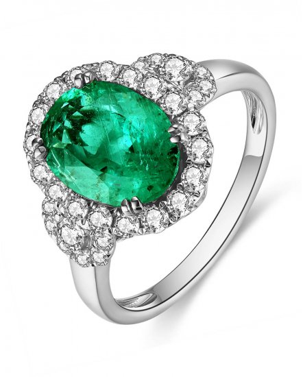 OVAL EMERALD DIAMOND RING (TR4987)