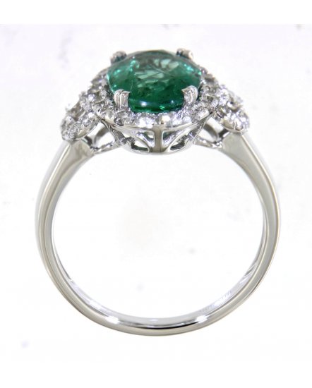 OVAL EMERALD DIAMOND RING (TR4987)