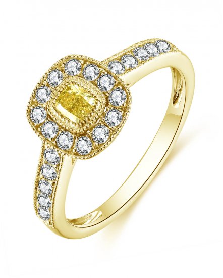 MULTI TONE CUSHION DIAMOND ENGAGEMENT RING (TR4990)
