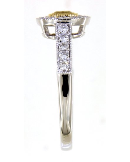 MULTI TONE CUSHION DIAMOND ENGAGEMENT RING (TR4990)