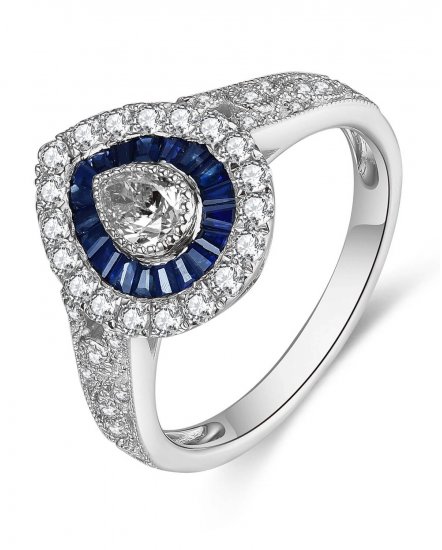 PEAR SAPPHIRE DIAMOND RING (TR5000)
