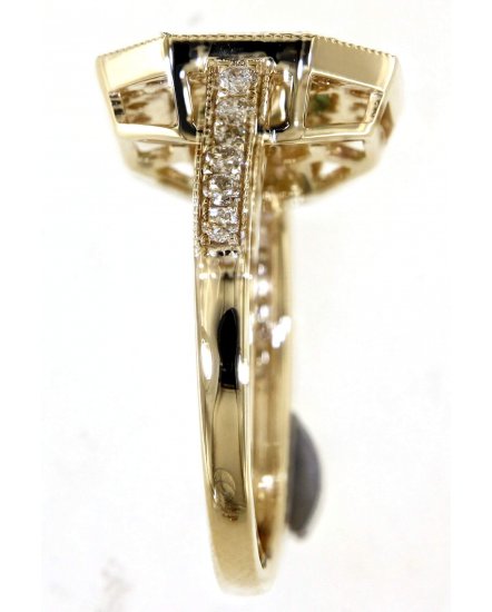 OCTAGON STYLE BAGUETTE EMERALD DIAMOND RING (TR5011)