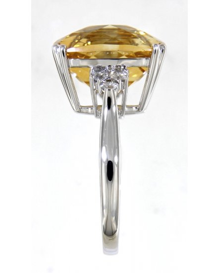 CUSHION CITRINE DIAMOND RING (TR5012)