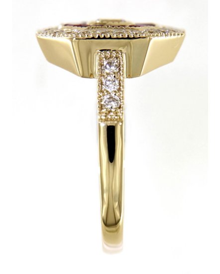 OCTAGON STYLE RUBY DIAMOND RING (TR5021)