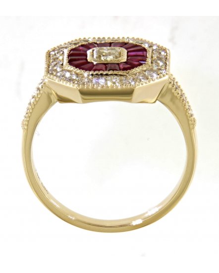 OCTAGON STYLE RUBY DIAMOND RING (TR5021)