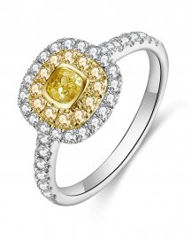 MULTI TONE CUSHION DIAMOND ENGAGEMENT RING (TR5032)