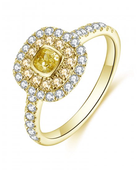 MULTI TONE CUSHION DIAMOND ENGAGEMENT RING (TR5032)