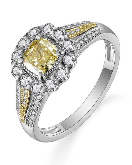 MULTI TONE CUSHION DIAMOND ENGAGEMENT RING (TR5033)