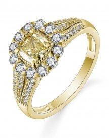 MULTI TONE CUSHION DIAMOND ENGAGEMENT RING (TR5033)