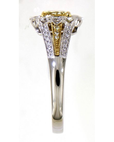 MULTI TONE CUSHION DIAMOND ENGAGEMENT RING (TR5033)